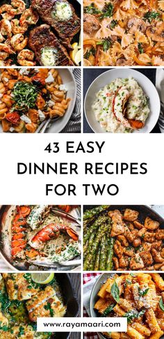 the best dinner recipes for two that are easy to make, delicious and tasty