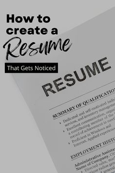 a resume with the title how to create a resume that gets noticed