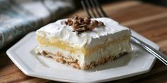 a piece of cake sitting on top of a white plate