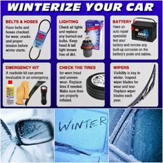 an advertisement for winterizing your car with pictures and instructions on how to use it