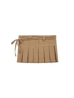 This layered pleated skirt offers versatile styling options with its unique design. It is made with the luxurious touch cotton fabric, Cationic Cotton.- Adjustable size with straps and eyelets- Gathers and rough bottom cut finishing to add appeal to the item- Exclusive logo engraving detail as a refined touch* Actual product color may vary according to the mobile device and monitor resolution.* The actual color of the product is the most similar to the product cut. Cotton Mini Skirt With Belt Loops, Spring Cotton Skirt With Belt Loops, Chic Pleated Cotton Mini Skirt, Chic Cotton Cargo Skirt For Spring, Summer Cotton Skirt With Accordion Pleats, Chic Cotton Mini Cargo Skirt, Summer Beige Cotton Cargo Skirt, Chic Mini Cargo Skirt In Cotton, Cotton Pleated Tiered Mini Skirt