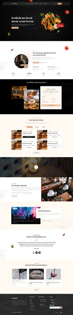 Luxurious bar and restaurant website design by KRANTIC, featuring a sleek layout and stunning visuals to showcase an exquisite menu. Restaurant Website, Food Web