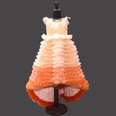 Orange Ombre Princess Birthday dress Girls Birthday Outfit, For Birthday, Design For Birthday