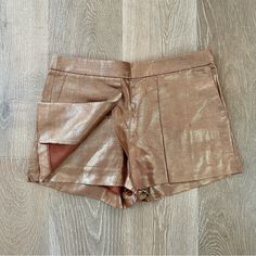 Reposhing This Item I Purchased From @Designeroffduty. Loved It, But Ready To Rotate For Something New. Questions? Leave A Comment Below! Fitted Metallic Shorts, Metallic High-waisted Shorts For Summer, Summer High-waisted Gold Shorts, Gold Metallic Shorts, Womens Shorts, Women Shopping, Color