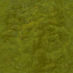 an abstract painting of green grass with yellow flowers