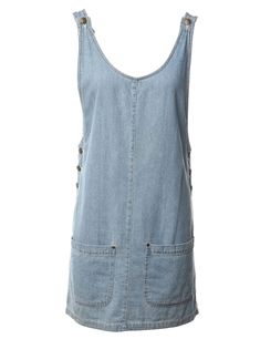 Women's 1990s Pinafore Denim Dress Denim, M | Beyond Retro - E00626511 Denim Dress, Basic Tank Top