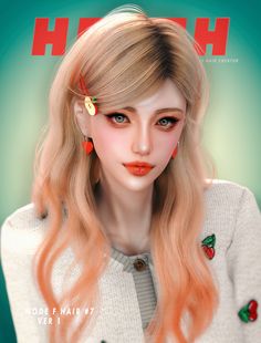 an image of a woman with long blonde hair on the cover of h & m magazine