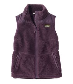 Women's Bean's Sherpa Fleece Vest | Women's at L.L.Bean Fleece Vest Women, Women's Vests, Womens Sherpa, Front Hand, Outerwear Vest, Fleece Vest, Down Vest, Scalloped Hem, Sherpa Fleece