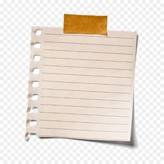 a piece of white paper with yellow adhesive tape on it clipart png