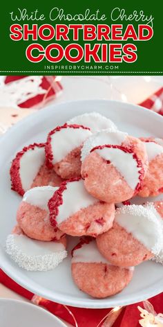 These White Chocolate Cherry Shortbread Cookies are a family favorite! They are a soft, chewy, and flavorful cookie. They are perfect for Christmas or any time of the year Cherry Shortbread Cookies, Cherry Shortbread, Cracked Cookies, White Chocolate Cherry, Dessert Board, Shortbread Cookie Recipe, Pastry Blender, Chocolate Cherry