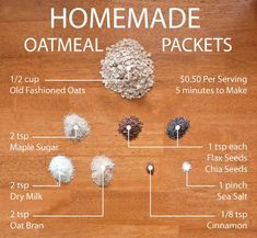 the ingredients for homemade oatmeal packets