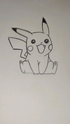 a drawing of a pikachu sitting down