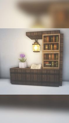 Minecraft Interior Design Ideas Cottage, Half And Half Minecraft House, Minecraft Crafting Area, Enchantment Table Room Minecraft, Minecraft Workstation, Minecraft Cottagecore Interior, Cute Simple Minecraft Houses, Minecraft Indoor Decor, Minecraft Home Interior