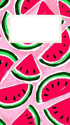 a watermelon background with a white paper in the middle