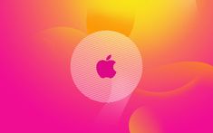 an apple logo is shown on a colorful background