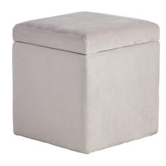 an ottoman with a white cover on the top and bottom, in front of a white background