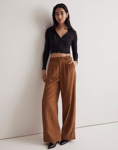 The Harlow Wide-Leg Pant Madewell Outfits, Wide Leg Cropped Pants, Pants Womens, Pantalon Large, Madewell Denim, Wide Leg Jumpsuit, Straight Leg Pants, Trousers Women, Capsule Wardrobe