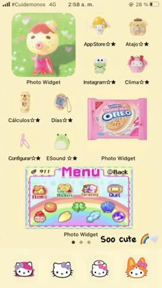 the hello kitty theme is displayed in this screenshot