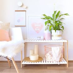 the instagram page on instagram com shows an image of a living room with pink accents