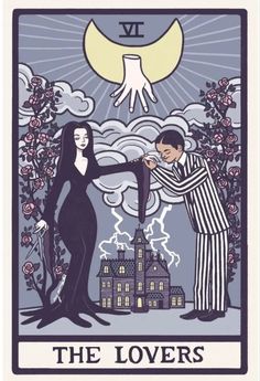 the lovers tarot card is shown with an image of two people holding each other's hands