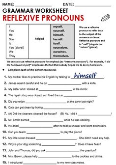 an english worksheet with the words reflexive pronouns on it