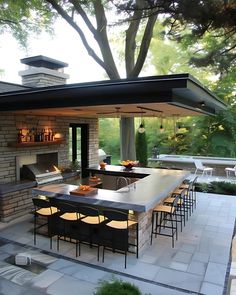 Outdoor Kitchen And Patio, Patio Plan, Outdoor Cooking Spaces, Modern Outdoor Kitchen, Outdoor Kitchen Design Layout, Backyard Kitchen