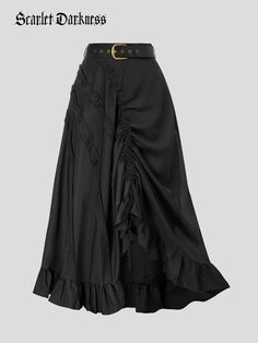 Big promotion for you when buying Ruffled Hem Drawstring Flared Maxi Skirt with Belt today. One of the best selling gothic,steampunk in the market. Limited number of products. Hurry up! Black Skirt Plus Size, Medieval Costume Women, Maxi Skirt With Belt, Steampunk Skirts, Plus Size Steampunk, Goth Skirts, Goth Skirt, Gothic Skirt, Steampunk Skirt