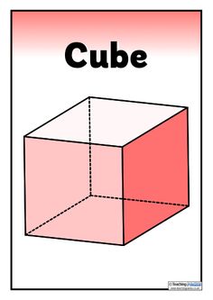 a cube with the word cube on it's side, and an image of a square