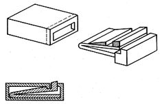 three different types of woodworking tools are shown in black and white, including a box with