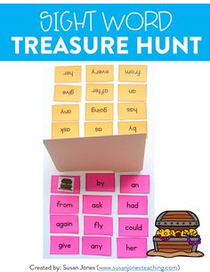 sight word treasure hunt for kids to practice sight words with their own handwriting and pictures