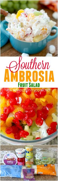 southern ambrosia fruit salad is an easy and delicious side dish for any occasion