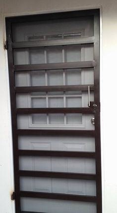 an open garage door with no glass on it