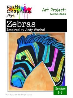 an art project for zebras inspired by andy warhol, grade 1 - 3