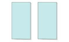 the front and back sides of an open door with two glass panels on each side