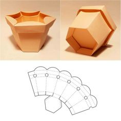 an origami cup with four sections cut out