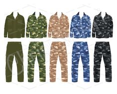 men's camo print pajamas and pants set in various colors, sizes and styles