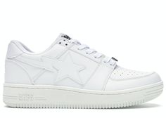 Check out the BAPE STA Low White available on @StockX Bape Sneakers, Bape Sta, Lightning Logo, 2000s Streetwear, Visible Stitching, Birthday List, Hot Sneakers, Low Sneakers, Black Accents