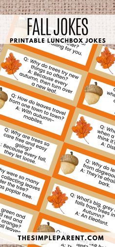 fall jokes printable lunchbox joke for kids to help them learn how to read