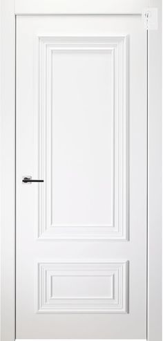 a white door with a black handle on it