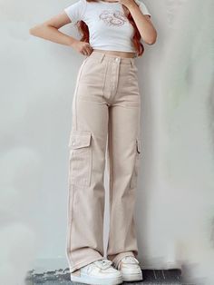 Versatile pants, mid-rise three-dimensional pocket trousers, waist-cinching overalls PRODUCT DETAILS: Sizing: True to size Material composition: 30% Polyester, 70% Cotton Clothing type: H Material: Cotton Pattern: Solid Fabric elasticity: No elasticity Season: Four Seasons Weaving type: Woven Style: Leisure Weight: 450 g Pocket: Welt pocket The design style of casual pants is comfortable and loose, suitable for daily casual wear. These trousers also feature the style of dungarees, with a focus o Double Layer Dress, Woolen Dresses, Suspenders For Women, Cotton Clothing, Solid Color Dress, Weave Style, Suspender Dress, Patchwork Dress, Look Cool