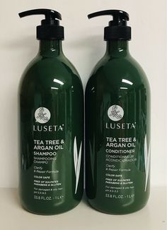 Luseta ~ Tea Tree & Argan Oil Shampoo & Conditioner for Damaged & Oily Hair. Shipped with USPS Priority Mail. Luseta Hair Products, Luseta Shampoo, Argan Oil Conditioner, Shampoo Brands, Argan Oil Shampoo, Bathroom Stuff, Oily Hair, Shampoo Conditioner, Health And Beauty Tips