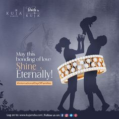 the advertisement for an international jewelry company shows two silhouettes holding hands in front of each other