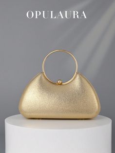 Dorado Minimalista Collar  Poliuretano Color combinado,Liso Bolsa de caja,Bolsa de novedad Embellished Formal Purse, Gold Clutch Bag, Formal Clutch, Birthday Dress Women, Gala Party, Clutch Bag Wedding, Bridal Purse, Women Bride, Gold Clutch