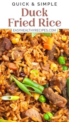 quick and simple duck fried rice with vegetables