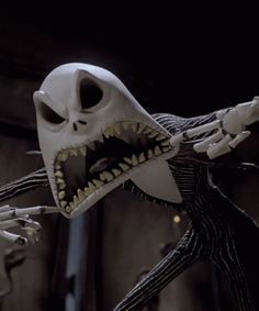 an animated skeleton with sharp teeth and fangs