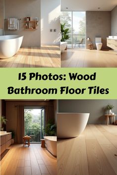 15 Photos: Wood Bathroom Floor Tiles Wood Floor In Bathroom, Wood Bathroom Floor, Bathroom Floor Tiles Ideas, Wood Tile Bathroom, Wood Floor Bathroom, Brown Bathroom Decor, Tiles Ideas