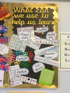 a bulletin board with some writing on it and magnets to help students learn how to use them