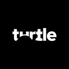 the word turtle written in white on a black background