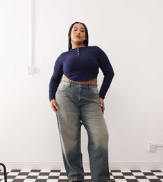 Jeans van Collusion Exclusief bij Asos Baggy model Hoge taille Riemlussen Met vijf zakken Formal Dress Shops, Jane Dress, Dress Rental, Wide Jeans, Plus Size Skirts, Maxi Dress Trend, Swimwear Sale, Plus Size Jeans, Adidas Samba