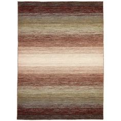 a multicolored rug with stripes on the bottom and bottom, in various colors